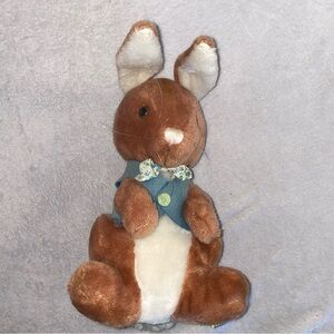 Vintage 1974 R. Dakin Plush Toy Bunny Rabbit 10" Stuffed Animal Preppy Teacher